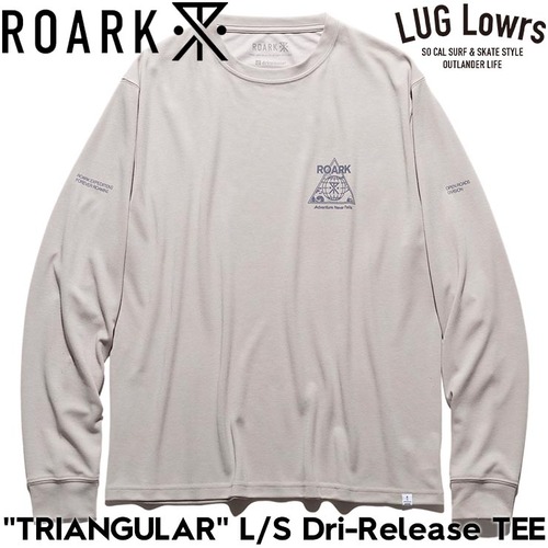 ROARK ロアーク TRIANGULAR L/S Dri-Release TEE 長袖Tシャツ ロンT 吸汗速乾 メンズ レディース RLTJDR1200-GRY 26SP 日本代理店正規品