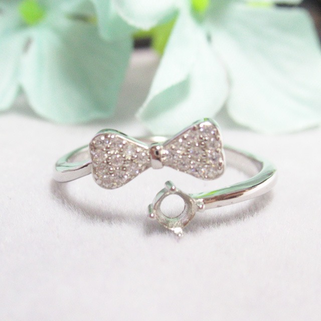 3㎜ リボンパヴェ スパイラル  S925 リング台  SV