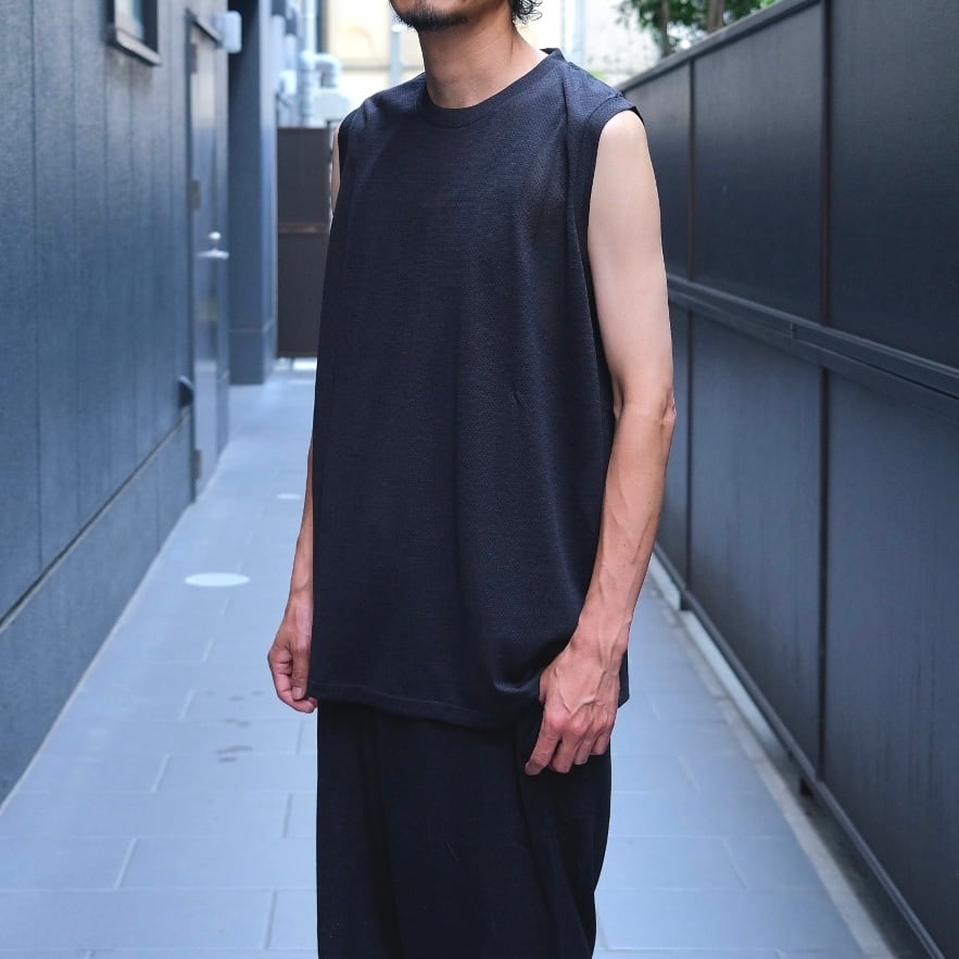 comoli ノースリーブ　サイズ3 COMOLI コットン ジャージ ノースリーブ , White – Navyblue