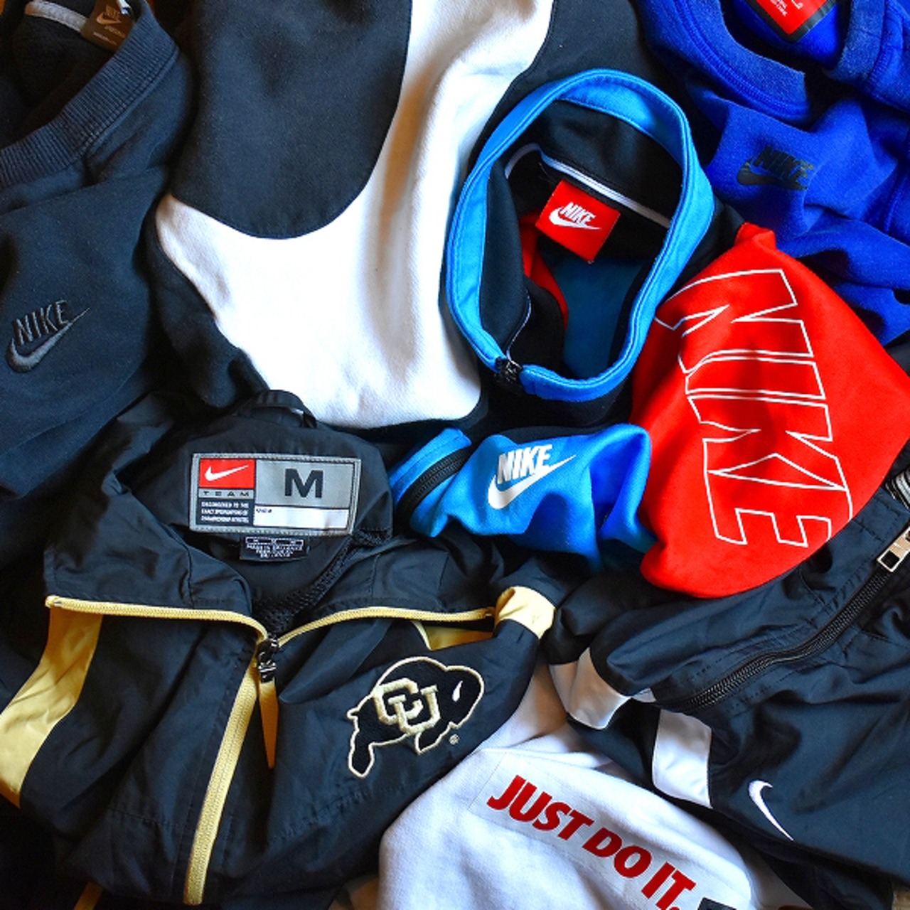 1点物◇ナイキNIKEコロラド大学TEAM黒ナイロンジャケットUSA古着M 