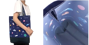 ◆受注生産◆ハートフルパンダファミリー柄◆全面フルカラーMサイズトート