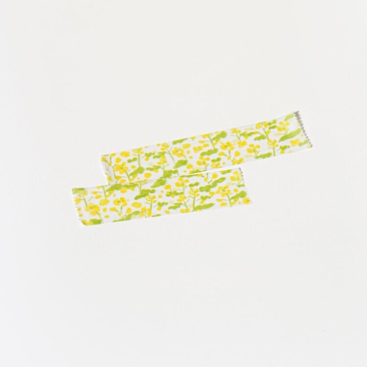 BOKI】マスキングテープ Vintage Fabric Masking Tape [Canola Flower