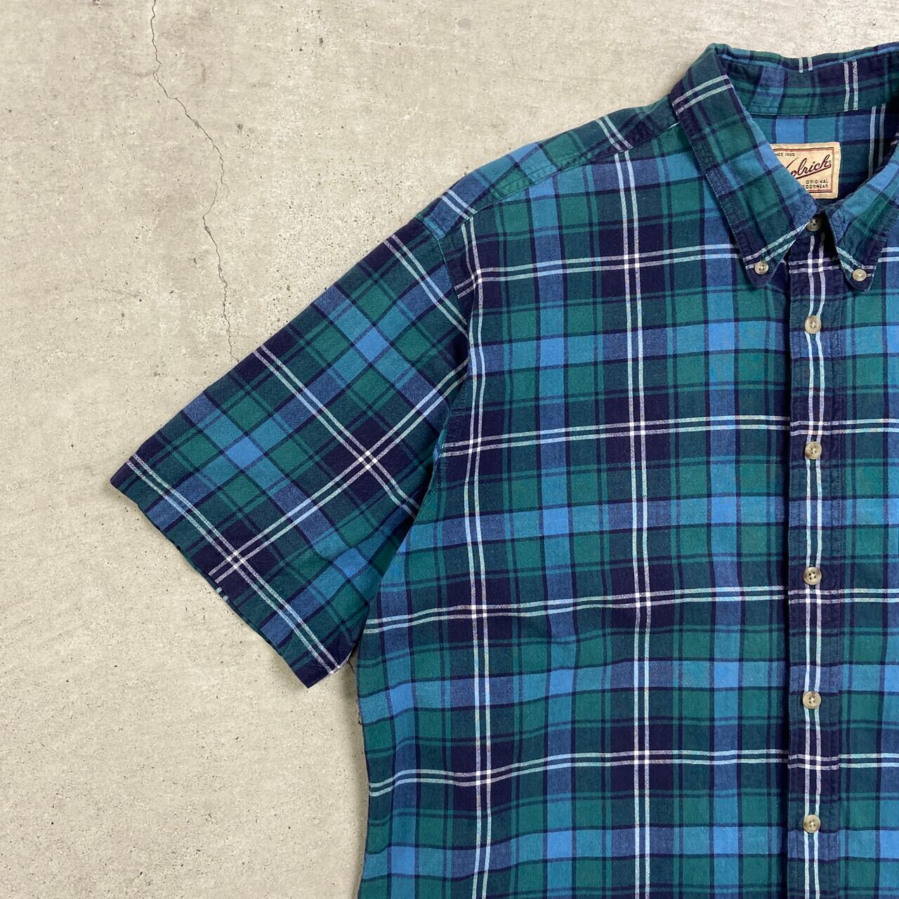 90年代 WOOLRICH ウールリッチ 半袖チェックシャツ メンズXL 古着 90s