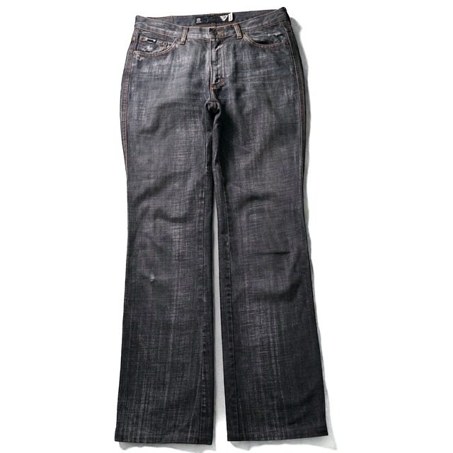 "GUESS JEANS" Distressed black flare denim