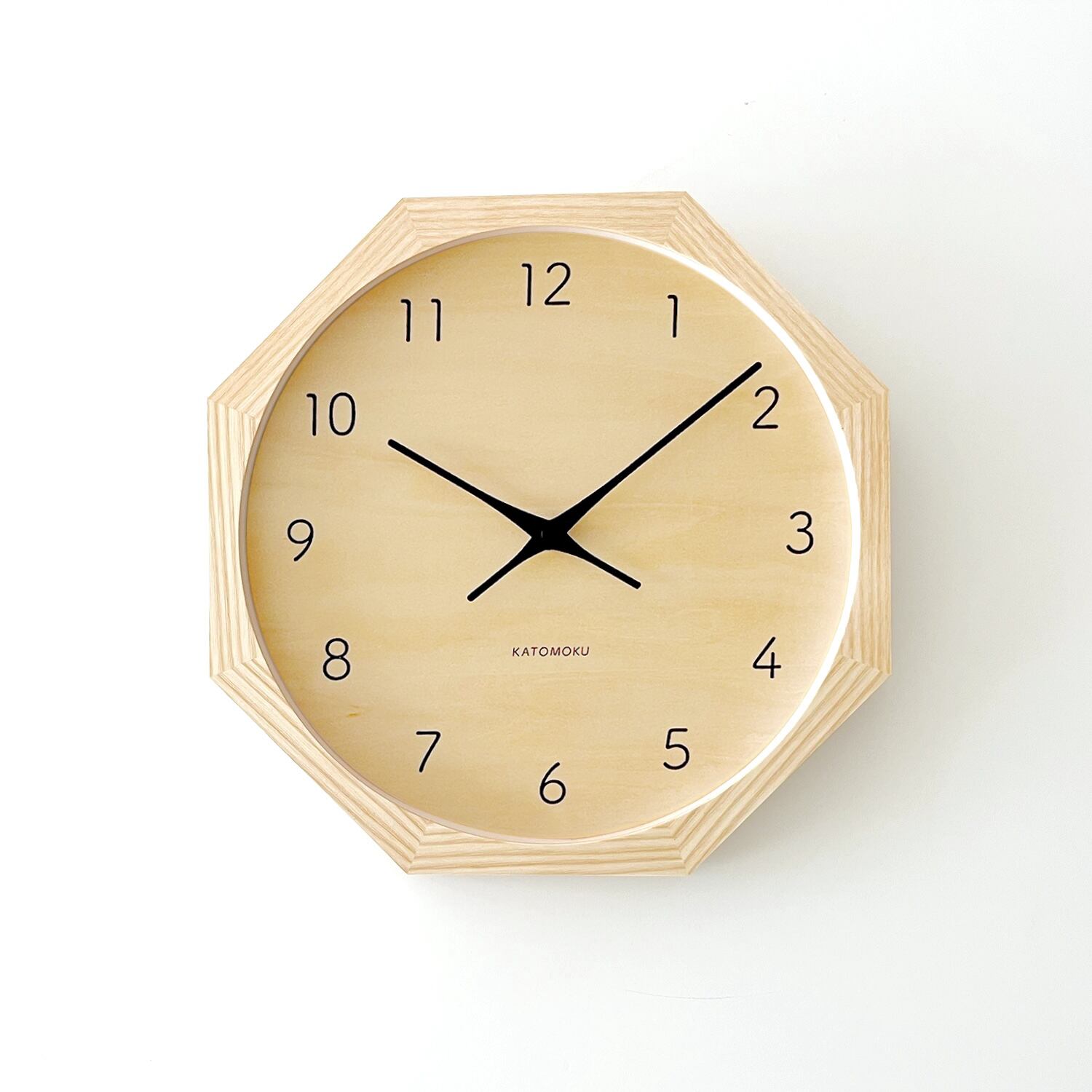 KATOMOKU muku clock 7 八角形 ナチュラル km-83NA8 | 加藤木工株式