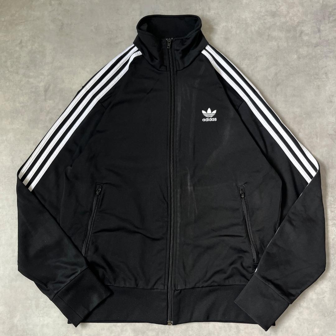 adidas アディダス トラックジャケット 古着 刺繍 XL 黒 18058