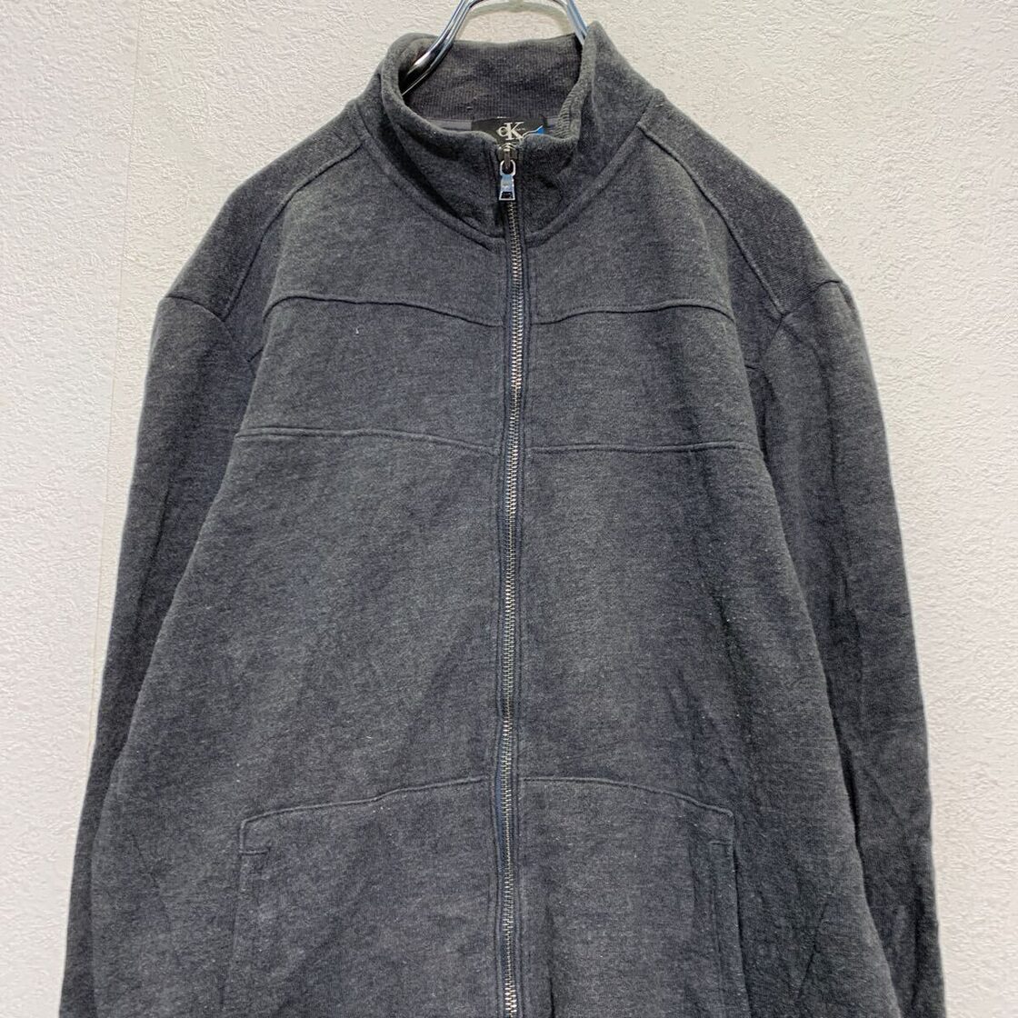 Calvin Klein ジップアップ スウェット トレーナー M グレー カルバン  