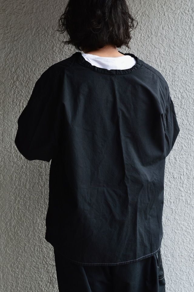 VENTITANK PROJECT EURO SWEDISH ARMY 1970's COSTOM REMADE SURGICAL HANTEN SHIRT DYED BLACK DEAD STOCK スウェーデン サージカルハンテンシャツ