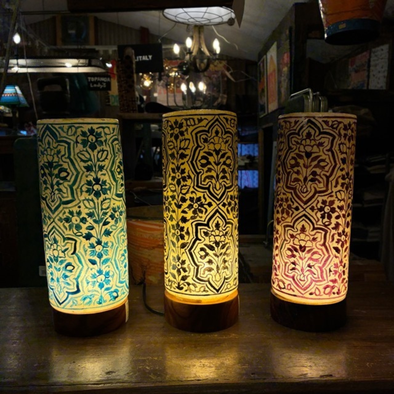 Pakistan Camel Lamp Tube 3color - Turquoise Brown Black / パキスタン キャメルランプ チューブ型 全3色 ターコイズ ブラウン ブラック ラクダ デスクランプ 間接照明 ライト 置き型 オリエンタル  ギフト プレゼント