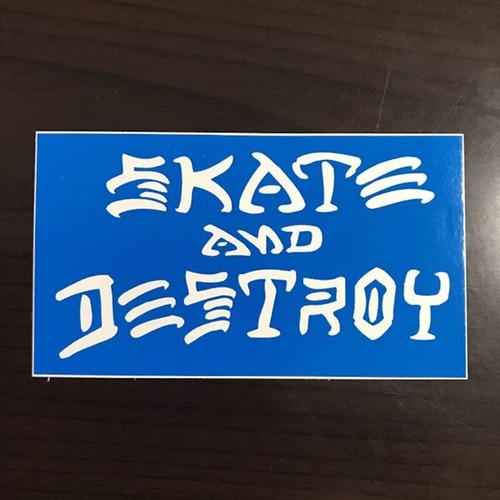 【ST-214】Thrasher Magazine スラッシャー スケートボード ステッカー Skate and Destroy blue