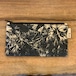 Ashi｜亜紙 Flat Pouch M＊Palm Tree 紙ポーチ 植物柄 ヤシの木 白黒 ハンドメイド