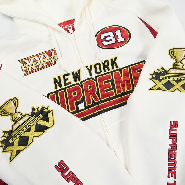 Supreme Football Zip Up Hooded 白 Supreme Football Zip Up Hooded Sweatshirt (SS24) - $178