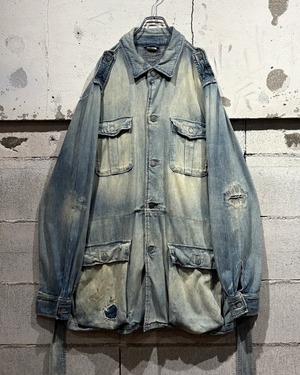 【Caka otto】“Ralph Lauren” Good Fade Loose Denim Safari Jacket