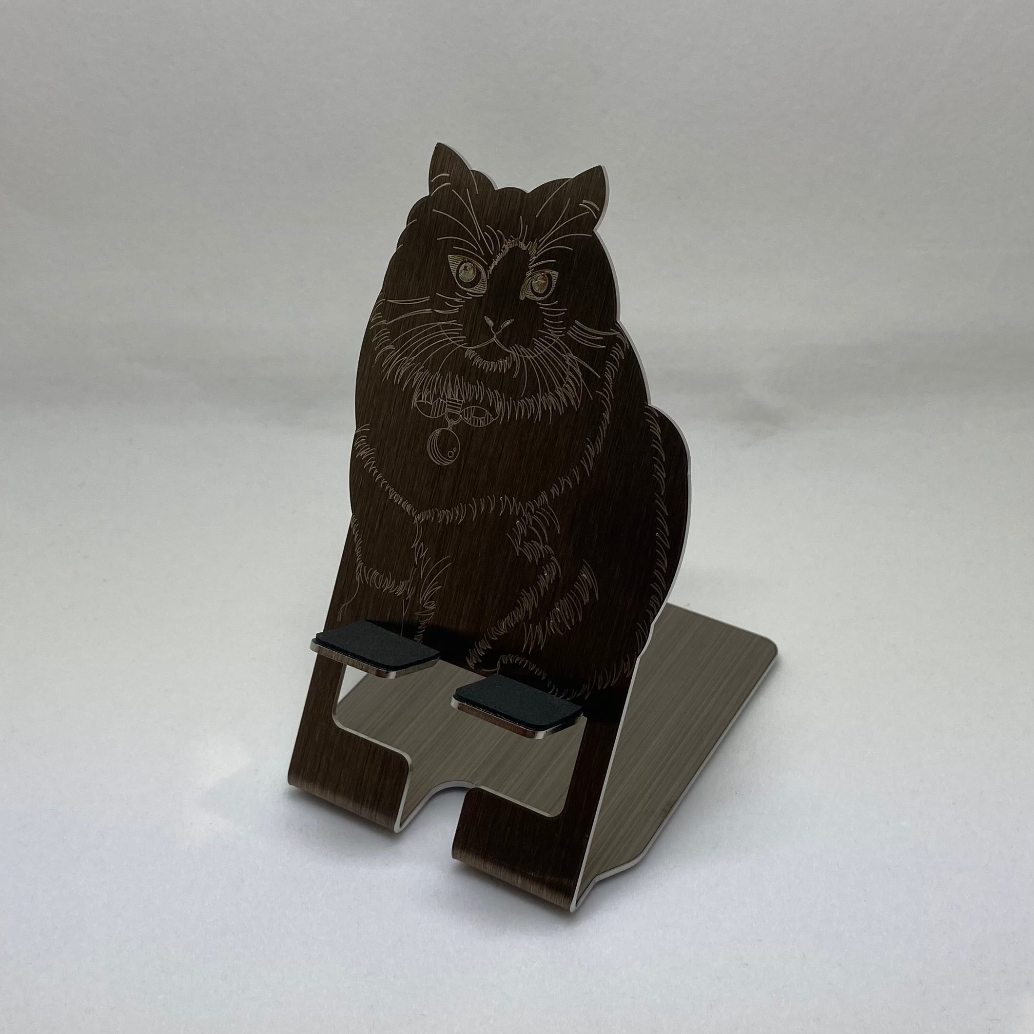 CSS-04 卓上スマホスタンド/ネコ/猫/高級ステンレス製/金属製 | U-ME joint