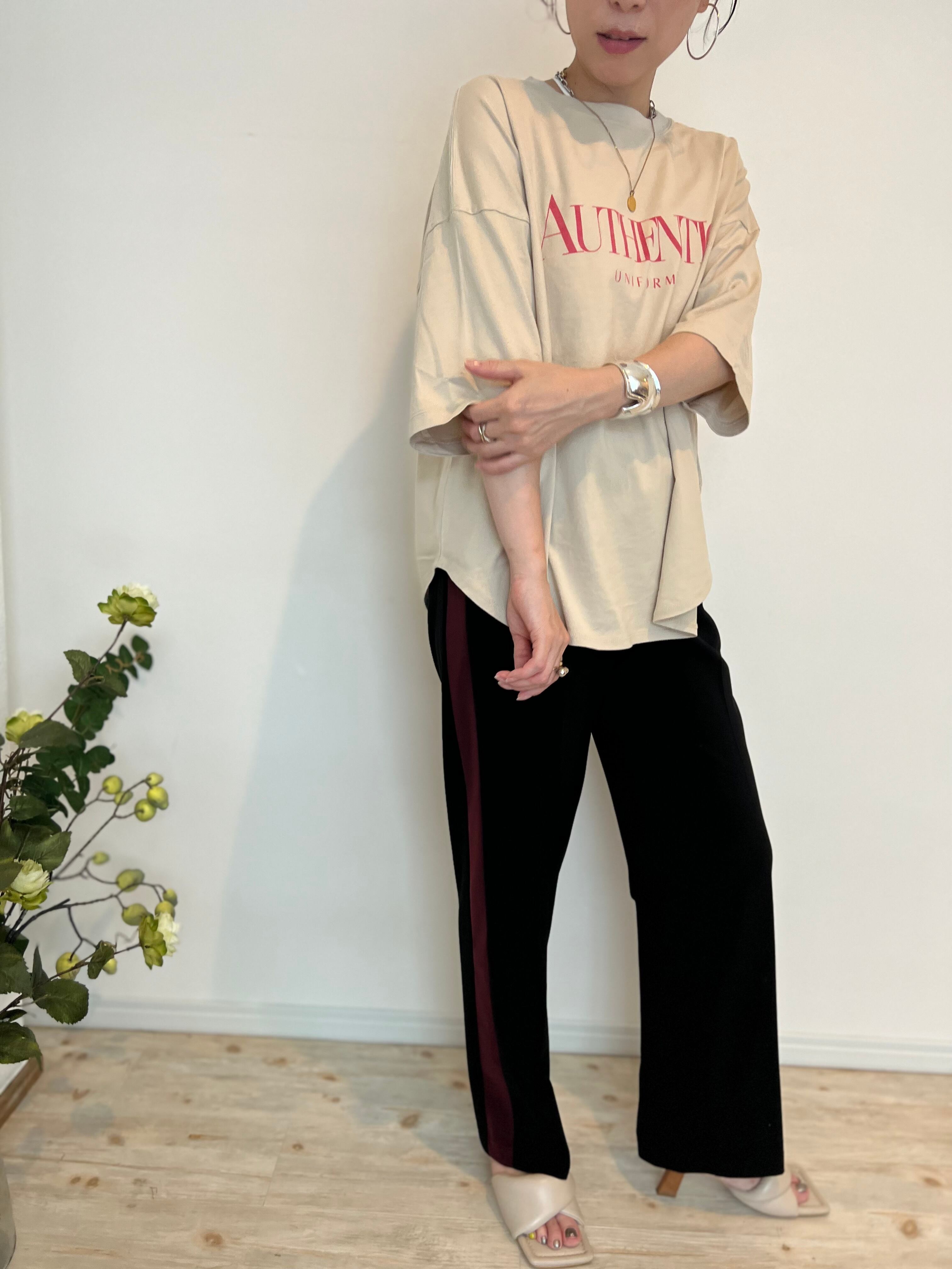 【LEMELANGE】5部袖ロゴTeeシャツ
