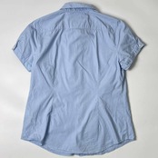TOMMY HILFIGER トミーヒルフィガー ワンポイント 半袖シャツ L/G/水色 レディース