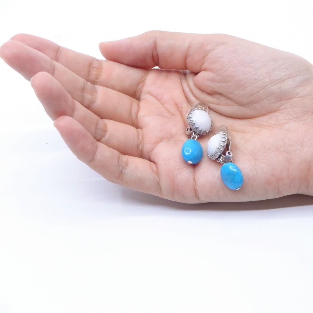 アクセサリー イヤリング ターコイズ クォーツ 天然石 150998 揺れる