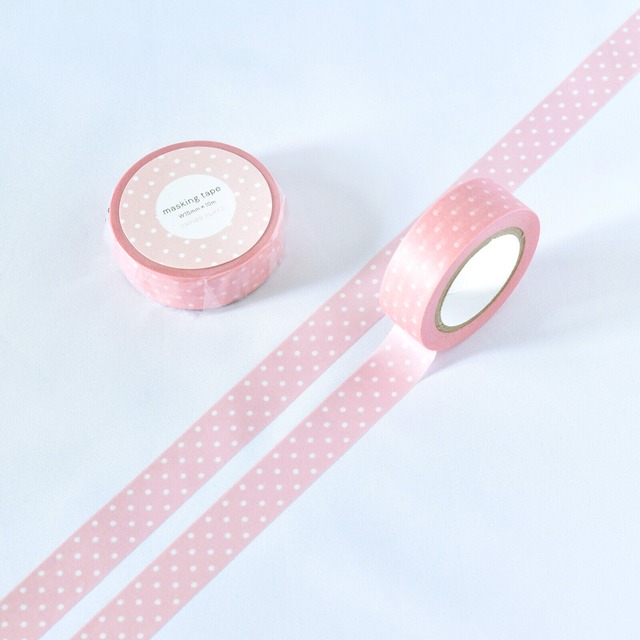 パピアプラッツ　ドット・ももいろ　15mmマスキングテープVol.1　PA09