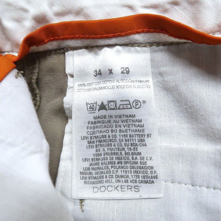 古着 ドッカーズ DOCKERS チノパンツ ツータック スラックス ベージュ