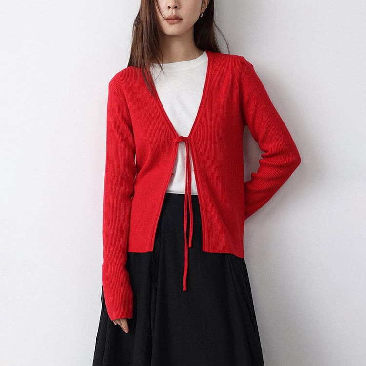 フロントタイ ニットカーディガン《2色》No.6021