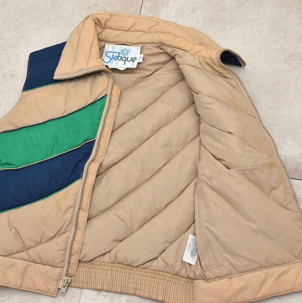 80's〜 Skitique switching color down vest | 古着屋 grin days