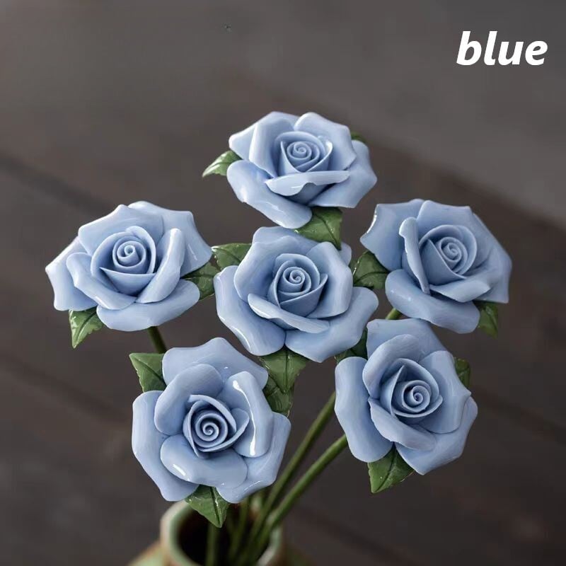 造花薔薇の置物 造花 バラ 薔薇 6本セット おしゃれ かわいい インテリア フェイク