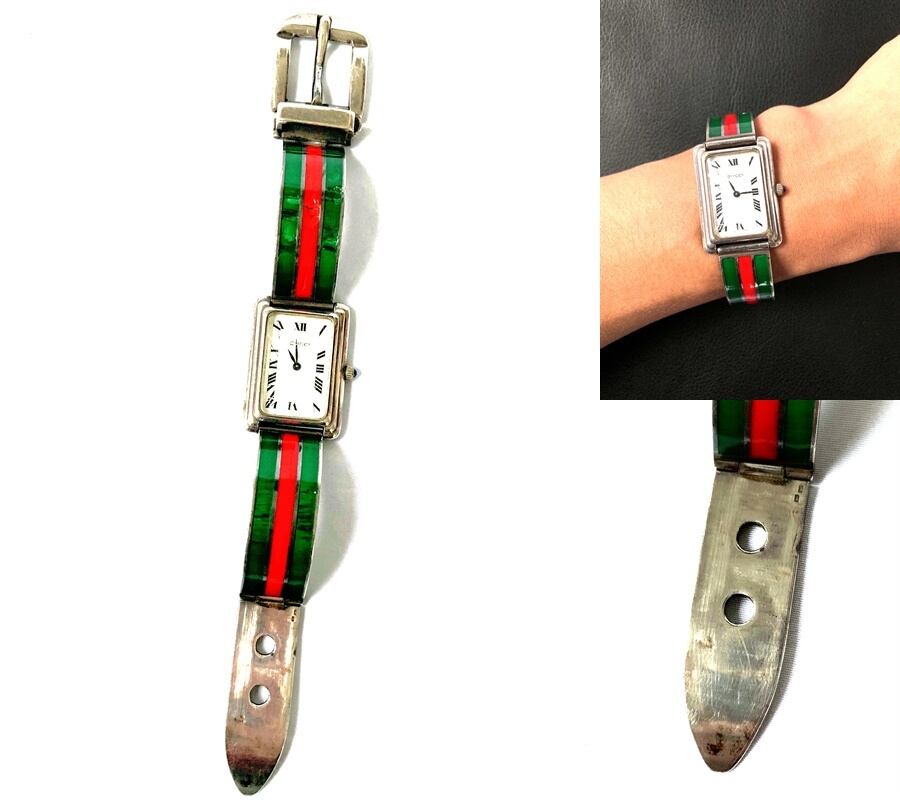 GUCCI グッチ Vintage GUCCI Watch Silver x シェリー バングル GUCCI グッチ Vintage GUCCI Watch Silver x シェリー バングル