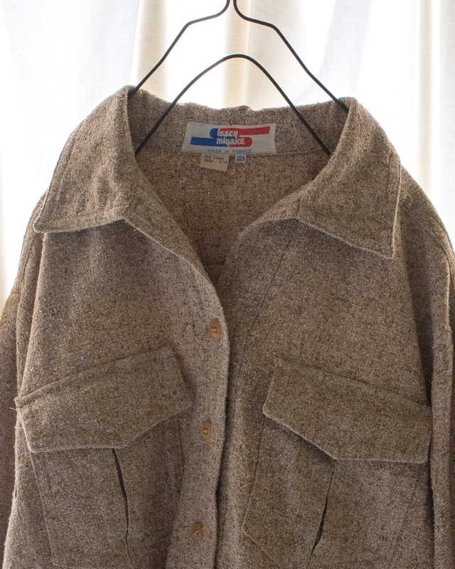 1970s ISSEY MIYAKE - silk tweed long shirt