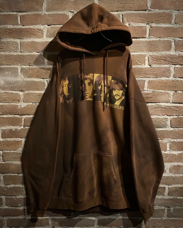 【Caka act3】"THE BEATLES" Aging Loose Pullover Hoodie