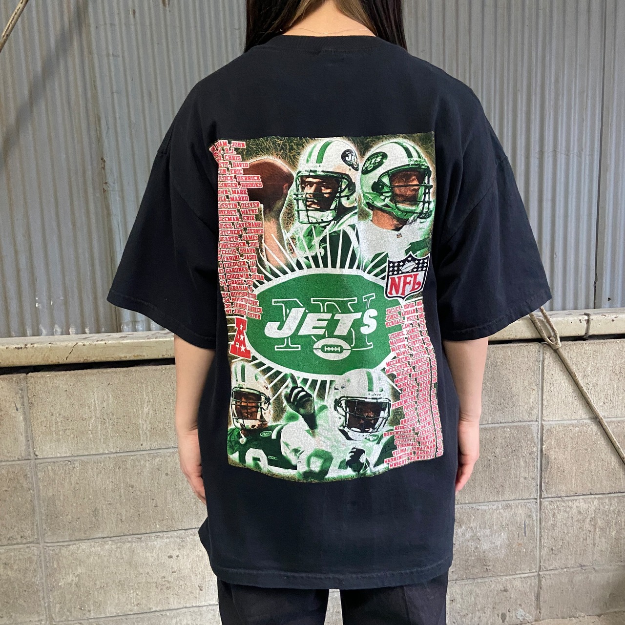 00年代 NFL ニューヨーク・ジェッツ チーム 両面プリントTシャツ 