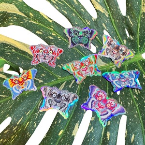 水色オレンジ蛾虎ステッカー