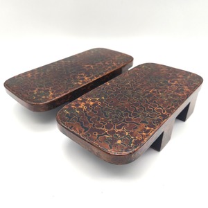 津軽塗（唐塗）バカ塗り・下駄・下駄台・螺鈿・漆器・伝統工芸・No.260312-53・梱包サイズ60