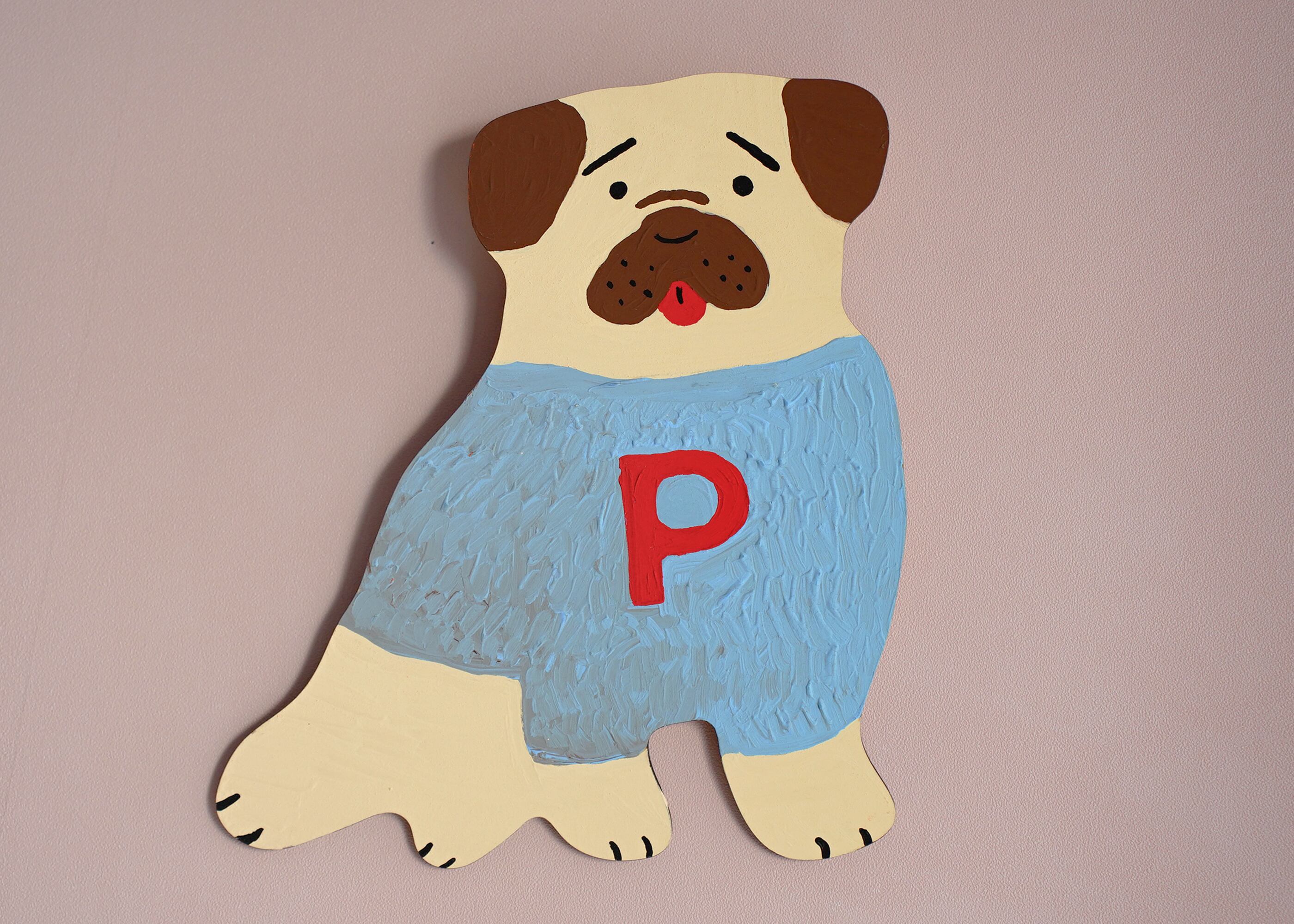 wood objet 原画 「P」パグ