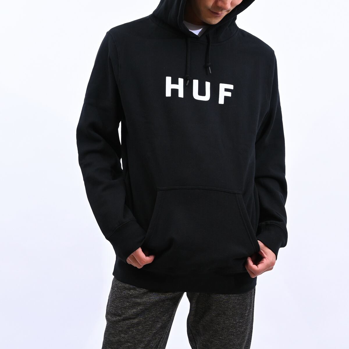 定番 HUFパーカー 4色 最短翌日着】HUF ESSENTIALS LOGO HOODIE 