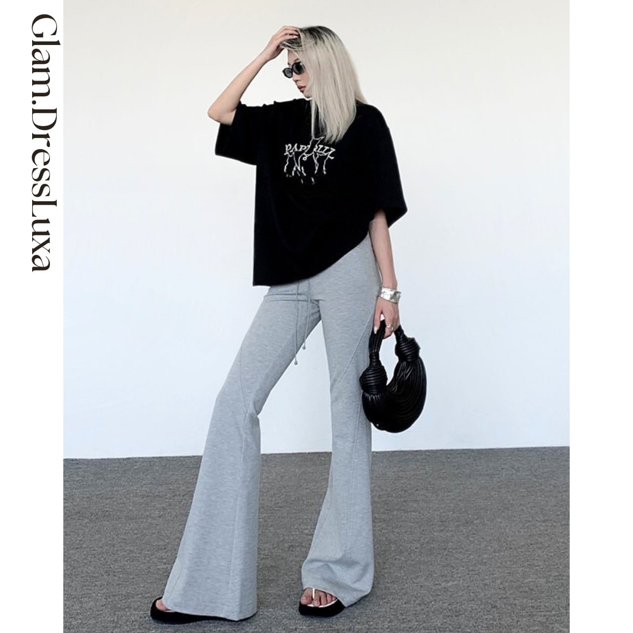 センターシーム・slim flareパンツ/3color_P68