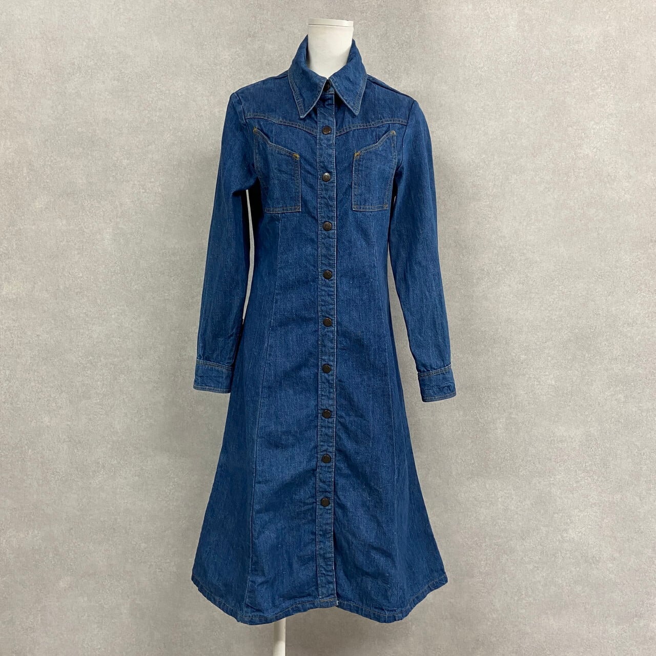 古着　ヴィンテージ used レトロ　ドレス　ワンピース　used ビンテージ 70年代 Landlubber ヴィンテージ デニム シャツ ワンピース レディース