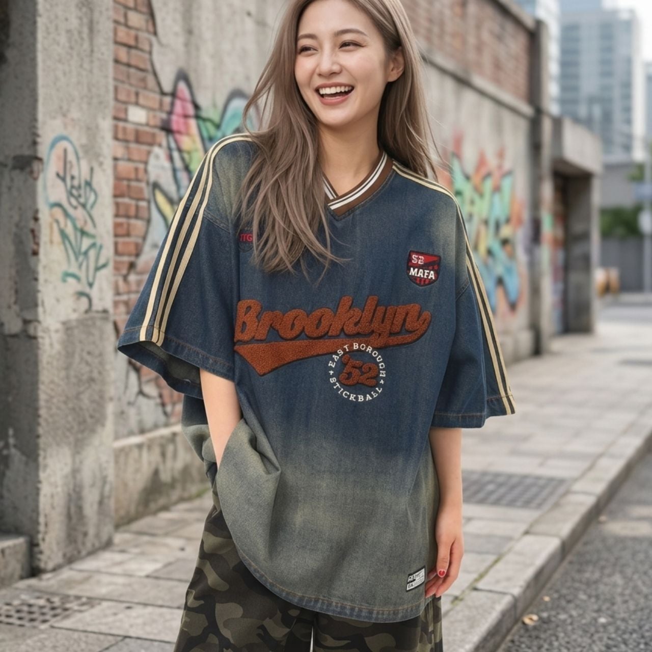 ヴィンテージライクグラフィックルーズフォルムプルオーバー 1col R02061