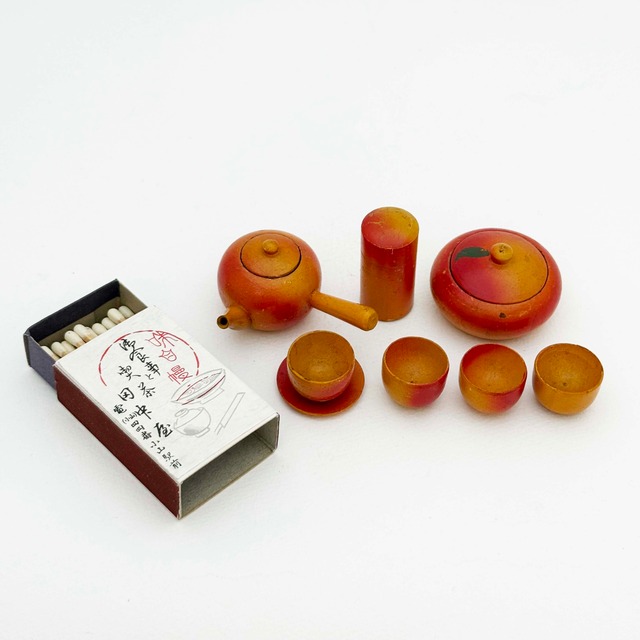 木地玩具 ミニチュアままごとセット（橙）