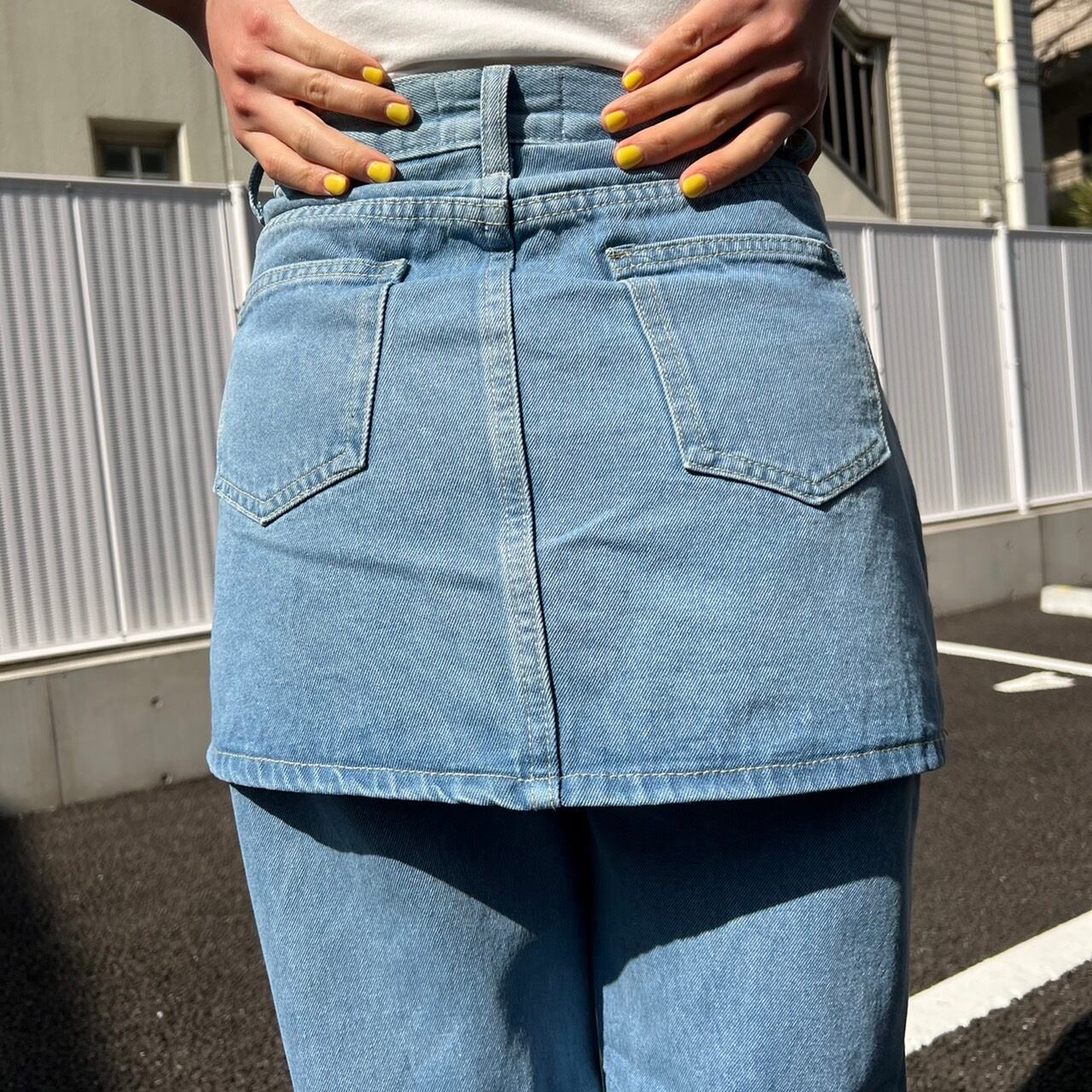 like skirt slit high-waist denim_LN01047