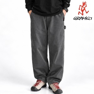 Gramicci グラミチ BIG WALE CARPENTER PANT ビッグウェール カーペンターパンツ G6FM-P053 メンズ コーデュロイパンツ 太畝 ワイドパンツ ウェビングベルト CARBON