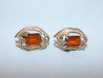 トパーズ色のイヤリング(ビンテージ)  topaz color vintage earrings (SARAMCON)