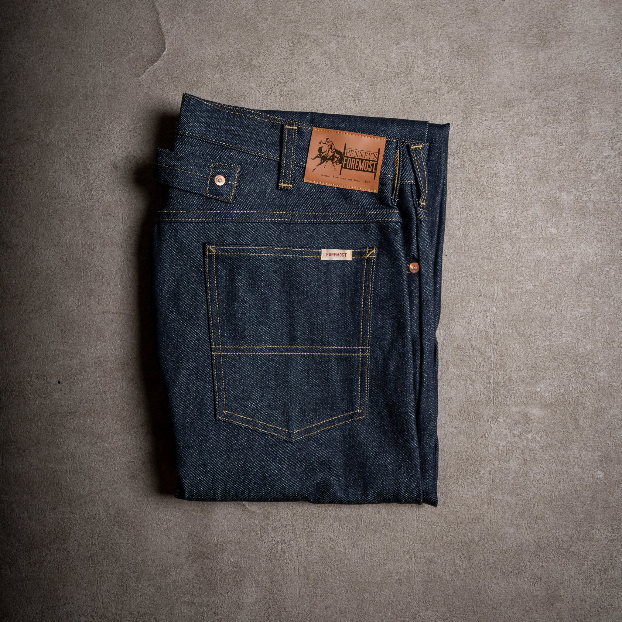 【PENNEY'S FOREMOST】Made In USA "INDIGO" Back Strap 5pocket Pant Rigid 新品 デニムパンツ ジーンズ 5ポケット
