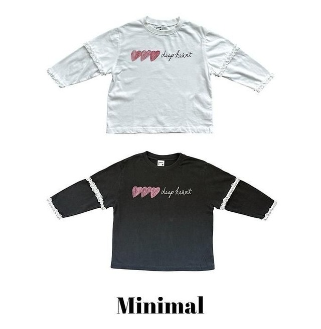【取寄/韓国直送】MINIMAL  ディープハートレースTシャツ｜秋服｜韓国子供服｜26/AT