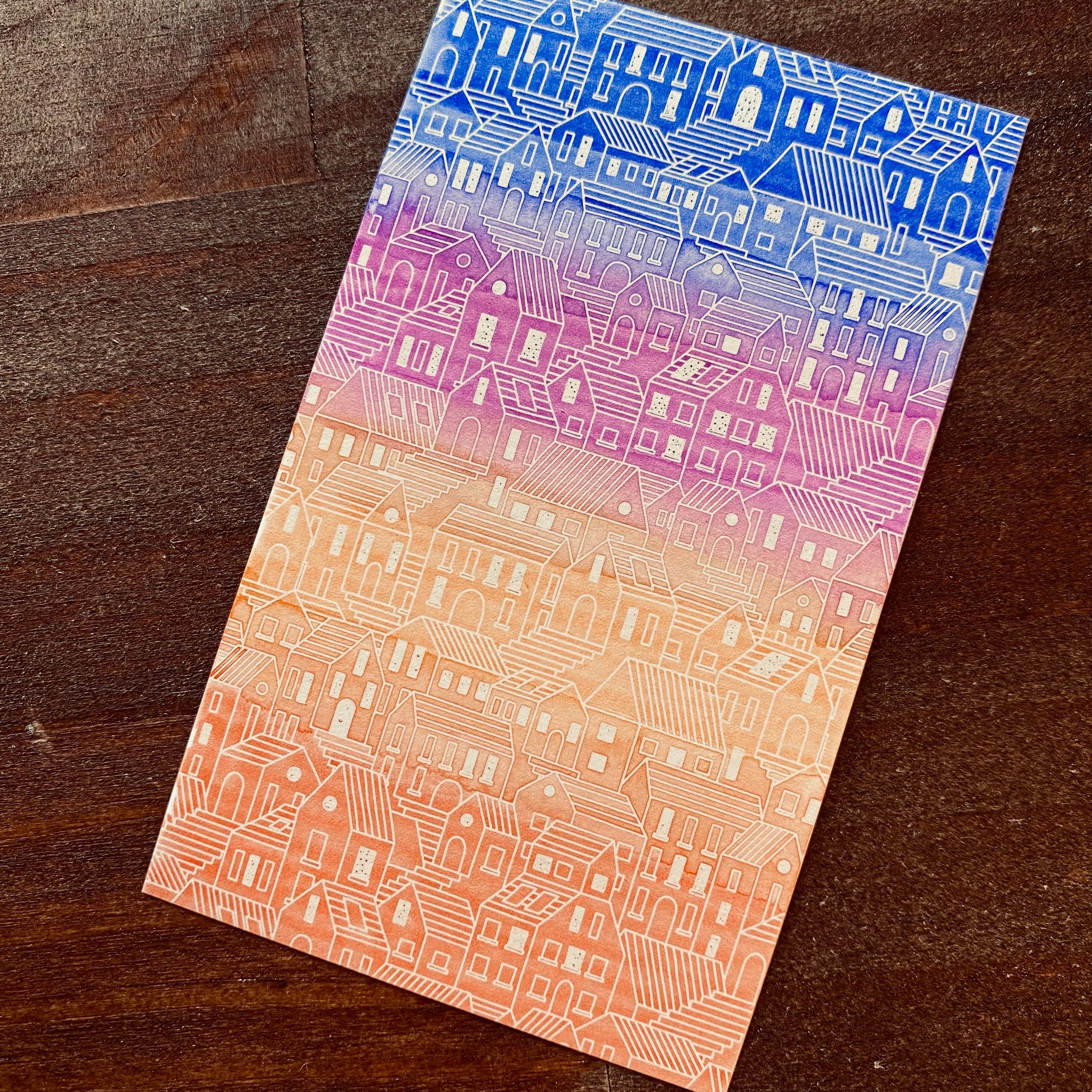 ぬり絵じゃないぬりたくり絵インクカード（家編） | ノウト通販係