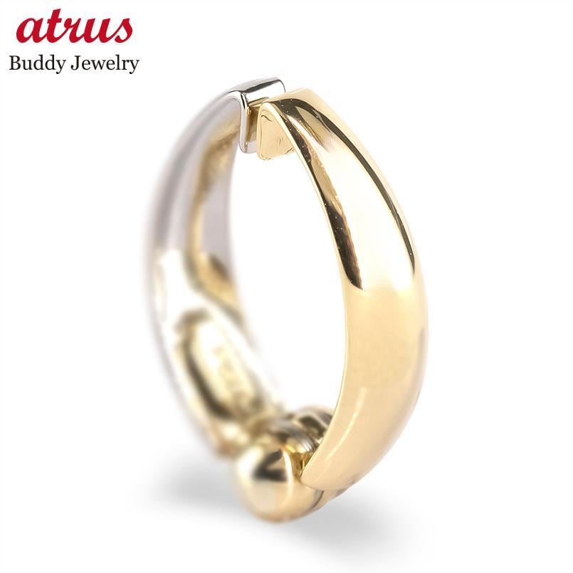 ピアリング 正規品 18金 プラチナ 片耳 フープ イヤリング 小さめ