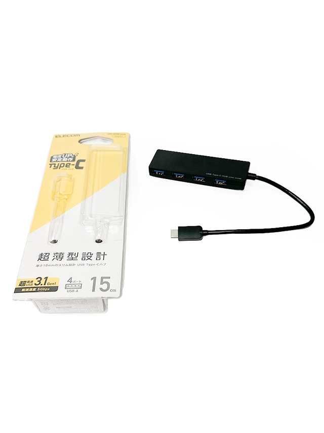 エレコム Elecom USB Type-C接続 4ポート USB3.1ハブ U3HC-A429BXBK 超薄型設計