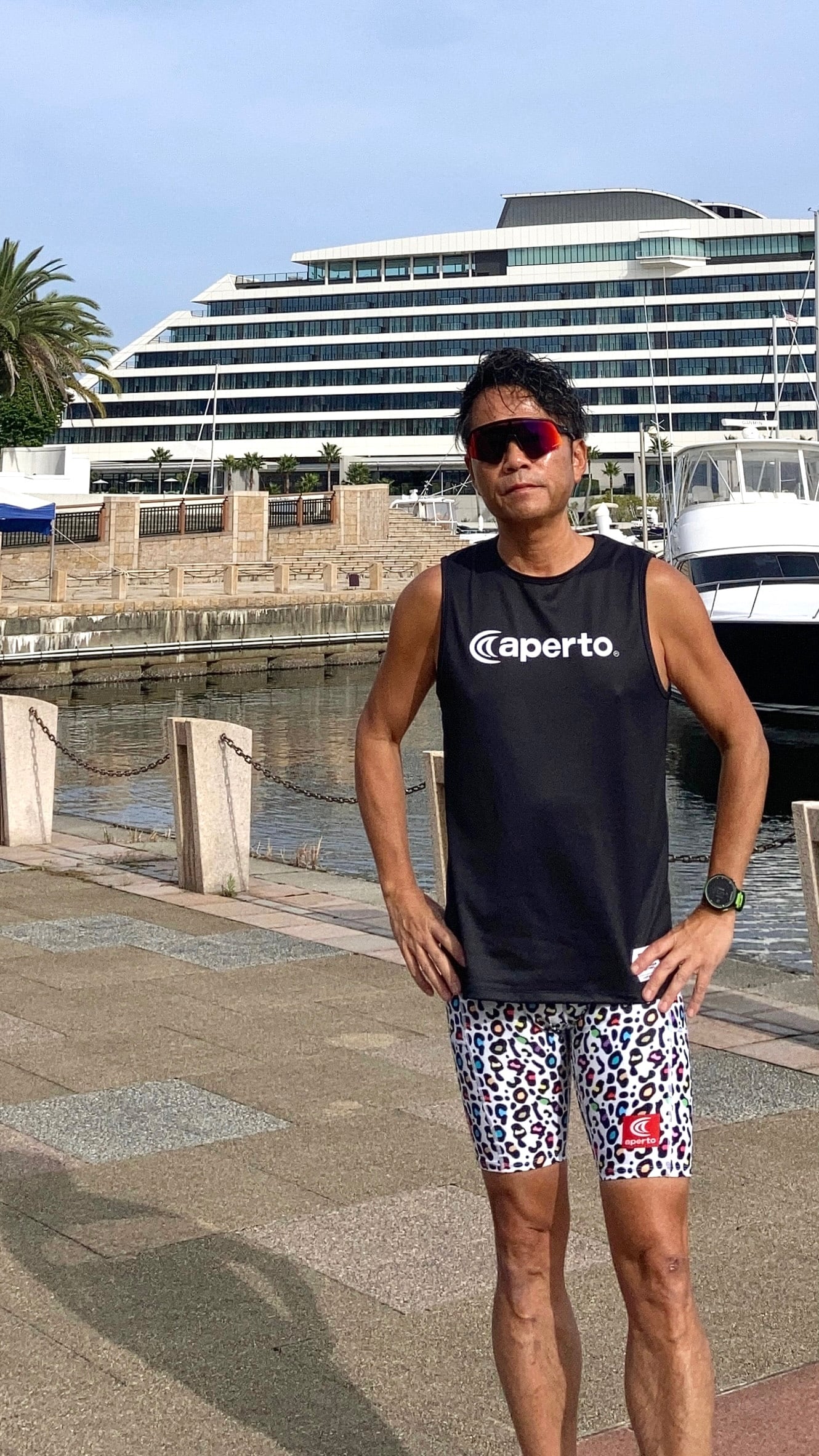 AP 124177】メンズ 全昇華アドバンスタイツ マルチレオパード | aperto