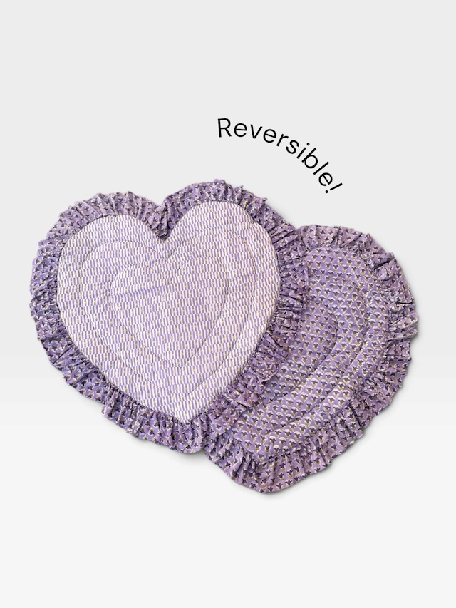 Baby Play Mat Heart Frill -Regular size-Purple Lirac【saruche】 Baby Play Mat Heart Frill -Regular size-Purple Lirac【saruche】