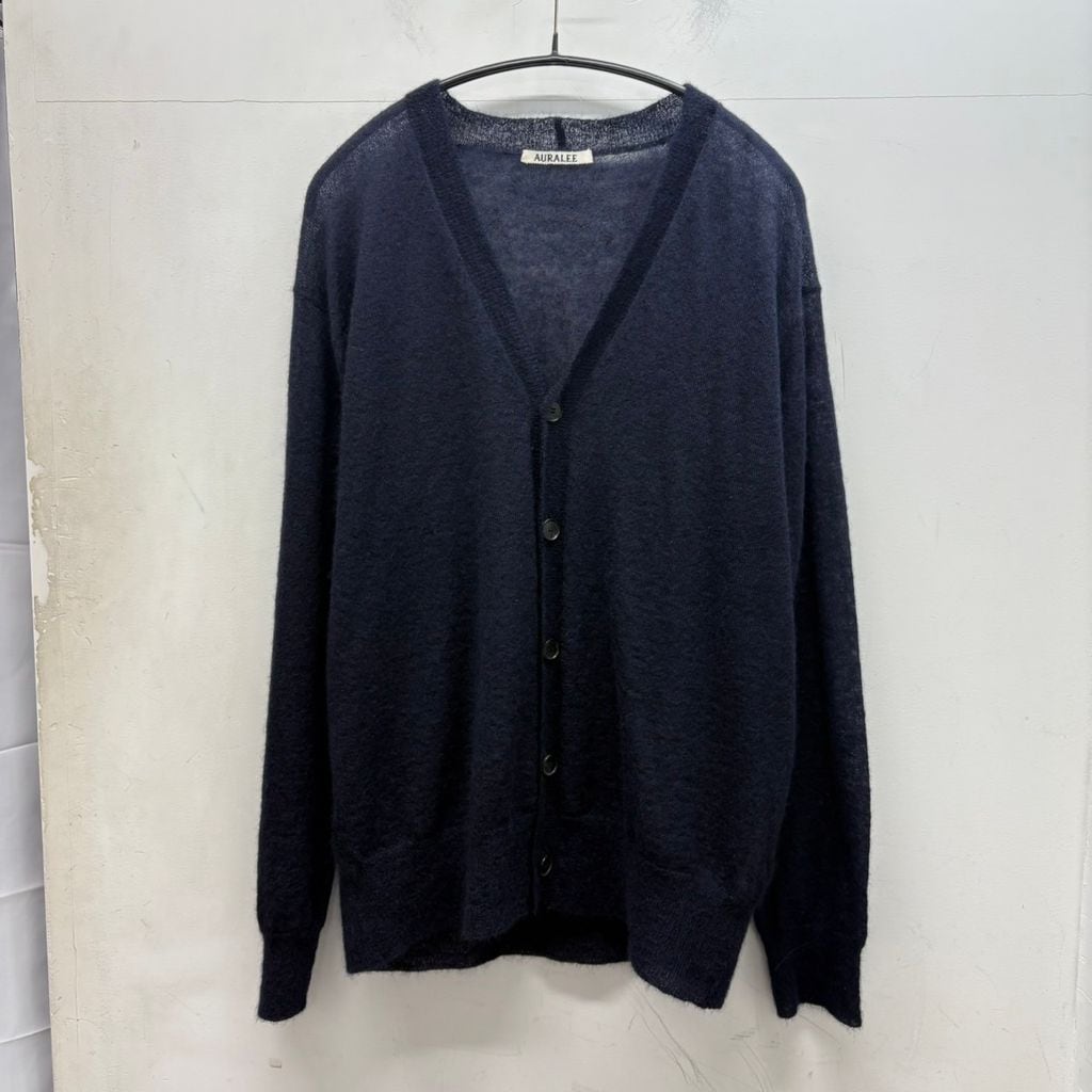 AURALEE オーラリー 25AW KID MOHAIR SHEER KNIT CARDIGAN モヘア
