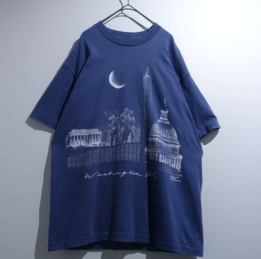 90s Navy Soldier Landscape Double-Sided Print Design T-Shirt